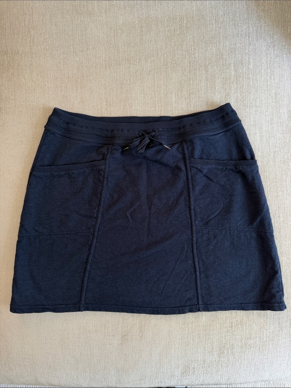 Jones New York Signature Cotton Sport Casual Drawstring Navy Blue Mini Skirt XL